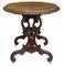 Tavolino ovale antico in legno di noce intagliato, Immagine 3