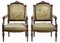 19th Century French Carved Walnut Tapestry Armchairs, Set of 2 2