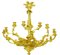 Lámpara de araña francesa antigua dorada con ocho brazos dorados, Imagen 2