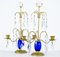 Brass & Cut Glass Decorative Candlesticks, 1930s, Set of 2 3