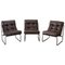 Fauteuils Vintage en Cuir Marron, 1980s, Set de 3 1