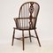 Fauteuil Windsor Antique avec Forme de Roue en Orme dans le Dossier 2