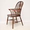 Antique Elm Spindle Wheel Back Windsor Armchair 1