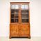 Antique Figured Walnut Two Section Bookcase 1