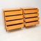 Vintage Satin Wood Chests of Drawers, 1950s, Set of 2 9