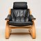 Danish Leather & Bentwood Armchair, 1970s, Image 3