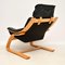 Danish Leather & Bentwood Armchair, 1970s, Image 2