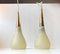 Lámparas colgantes italianas vintage de vidrio y latón, años 70. Juego de 2, Imagen 1