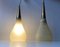 Vintage Italian Threaded Glass & Brass Pendant Lights, 1970s, Set of 2 5