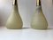 Vintage Italian Threaded Glass & Brass Pendant Lights, 1970s, Set of 2 4