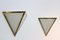 Appliques Murales Triangulaires en Laiton et Verre Opalin de Glashütte Limburg, 1970s, Set de 2 10