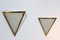 Triangular Brass & Opal Glass Sconces from Glashütte Limburg, 1970s, Set of 2 10