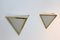 Triangular Brass & Opal Glass Sconces from Glashütte Limburg, 1970s, Set of 2 12