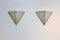 Apliques triangulares de latón y vidrio opalino de Glashütte Limburg, años 70. Juego de 2, Imagen 2