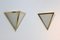 Dreieckige Wandleuchten aus Messing & Opalglas von Glashütte Limburg, 1970er, 2er Set 13