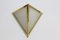 Apliques triangulares de latón y vidrio opalino de Glashütte Limburg, años 70. Juego de 2, Imagen 1