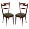 Chaises d'Appoint en Noyer Marron par Carlo de Carli, 1950s, Set de 2 3