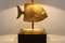 Brass Fish Table Lamp from Deknudt, 1970s 3