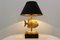 Lámpara de mesa con escultura de pez de latón de Deknudt, años 70, Imagen 9