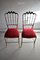 Brass & Red Velvet Chiavari Chairs, 1950s, Set of 2, Image 3