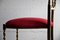 Brass & Red Velvet Chiavari Chairs, 1950s, Set of 2 7