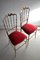 Sedie Chiavari in ottone e velluto rosso, anni '50, set di 2, Immagine 6