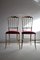 Chaises Chiavari en Laiton & en Velours Rouge, 1950s, Set de 2 1