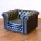 Green Leather Chesterfield Club Chair, 1970s 6