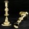 Small Victorian Knop-Stemmed Brass Candlesticks, 1890s, Set of 2, Image 2