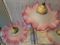 Lampade da soffitto vintage in vetro rosa, Francia, anni '30, set di 5, Immagine 4