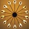 Grand Lustre Sunburst Mid-Century avec 14 Verres en Satin Blanc de Arlus, 1950s 11