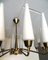 Large Mid-Century French Sunburst Chandelier with 14 White Satin Glasses from Arlus, 1950s, Image 7