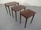 Danish Rosewood Nesting Tables, 1960s, Set of 3 3