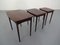 Danish Rosewood Nesting Tables, 1960s, Set of 3 5