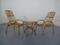 Fauteuils Mid-Century en Bambou et Table en Verre, Italie, 1950s, Set de 3 1