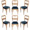 Vintage Velvet Dining Chairs, 1940s, Set of 6 2