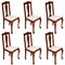 Italian Baroque Chippendale Style Walnut Chairs, 1920s, Set of 6 1