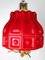 Lámpara colgante de vidrio opalino rojo de Helena Tynell para Flygsfors, años 60, Imagen 1