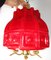 Lámpara colgante de vidrio opalino rojo de Helena Tynell para Flygsfors, años 60, Imagen 3