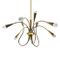 Mid-Century Italian Brass Chandelier, 1950s, Image 2