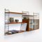 Vintage Teak Veneered Wall Unit with Showcase by Katja & Nisse Strinning for String 2