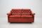 Danish Two Seater Red Leather Sofa, 1960s 1