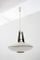 Mid-Century Italian Opaline Glass & Brass Pendant Lamp, 1950s 1