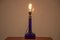 Lampada da tavolo in vetro blu di Holmegaard, Scandinavia, anni '60, Immagine 5