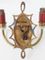 Vintage Brass & Glass Double Wall Sconce, Image 2