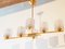 Brushed Brass & Glass Ceiling Lamp, 1950s, Image 7