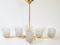 Brushed Brass & Glass Ceiling Lamp, 1950s, Image 1