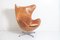 Chaise Egg Vintage avec Repose-Pieds par Arne Jacobsen pour Fritz Hansen 3