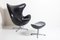 Egg Chair with Footrest by Arne Jacobsen for Fritz Hansen, 1950s, Set of 2 2