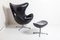 Egg Chair with Footrest by Arne Jacobsen for Fritz Hansen, 1950s, Set of 2 3